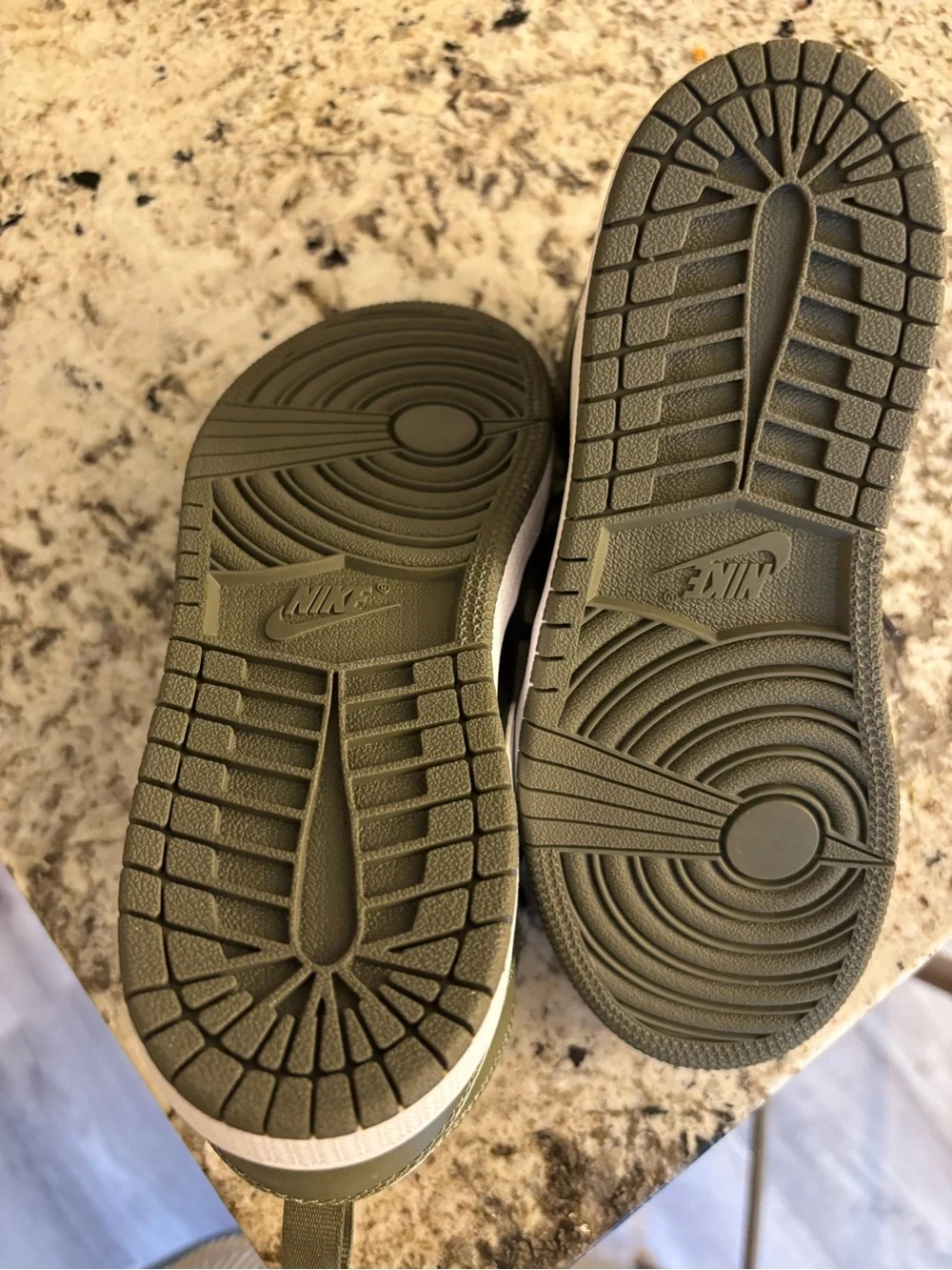 NEW - never worn - Jordan Kids Sneakers - Black & Olive Mid Top
